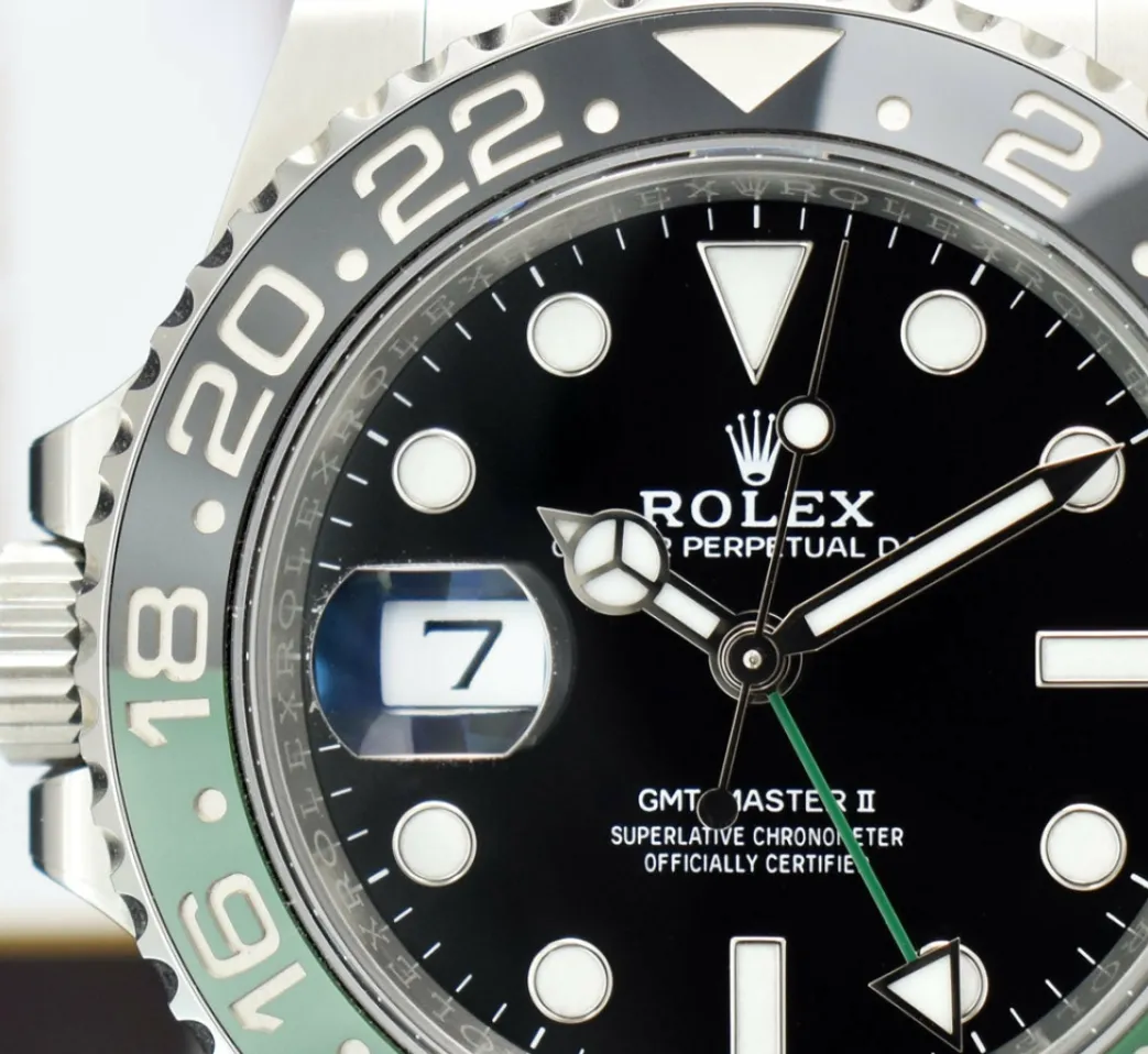 rolex_mm_stainless_steel__6-11.webp Men's Watches | Pilots Professional Watches | Sant Blanc ROLEX 40mm Stainless Steel GMT Master II "Sprite" Bezel Oyster Bracelet Model 126720 VTNR