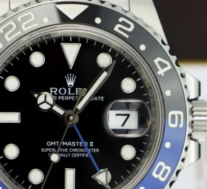 Men's Watches | Pilots Professional Watches | Sant Blanc ROLEX 40mm Stainless Steel GMT Master II Batman Blue & Black Bezel Model 116710BLNR