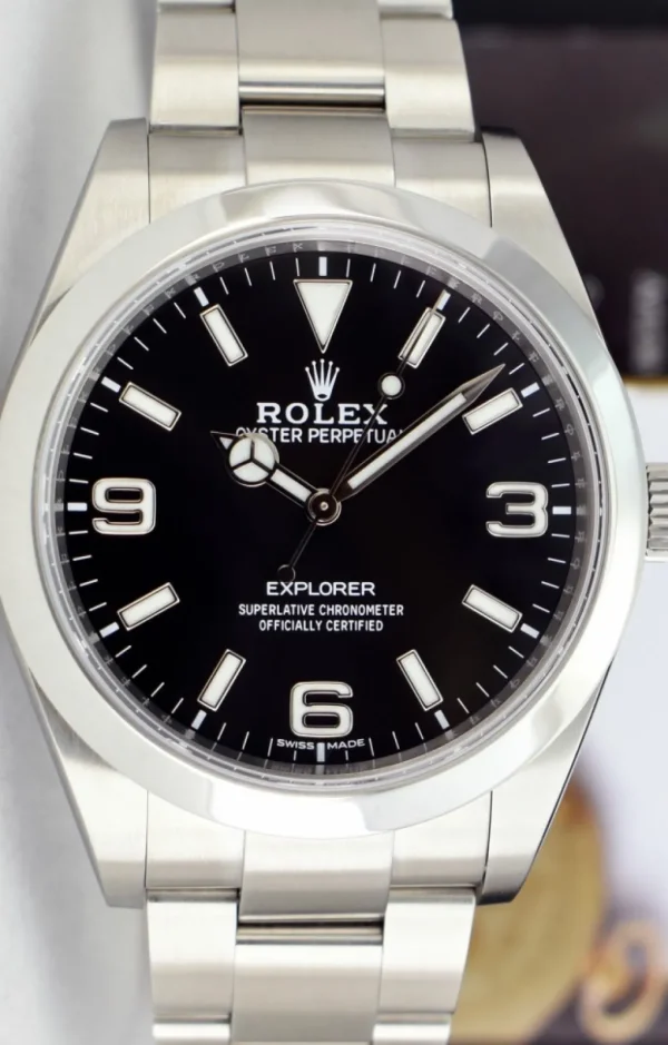 Men's Watches | Field Professional Watches | Sant Blanc ROLEX 39mm Stainless Steel Explorer Black Full Lume Dial Model 214270