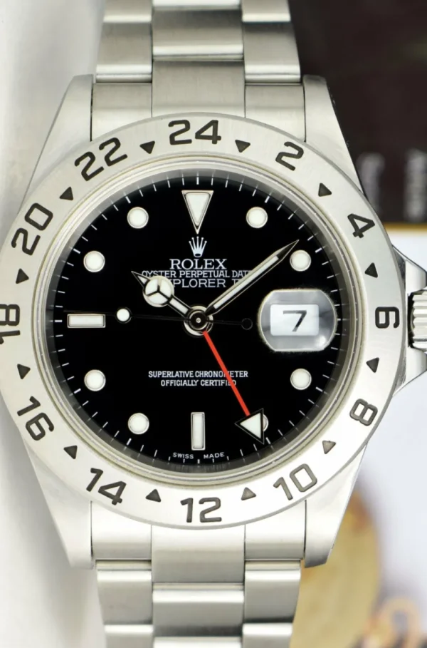 Sports Watches | Men's Watches | Sant Blanc ROLEX 40mm Stainless Steel Explorer II Black Dial SEL Model 16570