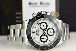 Sports Watches | Men's Watches | Sant Blanc ROLEX 40mm Stainless Steel Daytona White Dial Ceramic Bezel Model 116500LN