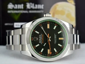 Sports Watches | Scientists Professional Watches | Sant Blanc ROLEX 40mm Stainless Steel Milgauss Green Crystal Black Index Model 116400GV