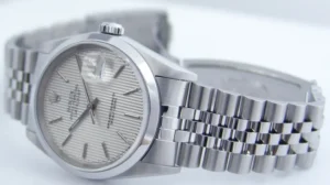 Men's Watches | Dress Watches | Sant Blanc ROLEX 36mm Stainless Steel Datejust Jubilee Band Silver Tapestry Stick Dial Model 16200