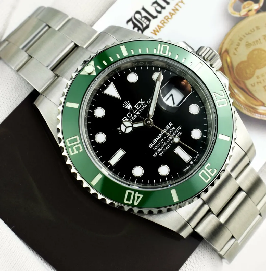 rolex_mm_stainless_steel__6-63.webp Diving Professional Watches | Men's Watches | Sant Blanc ROLEX 41mm Stainless Steel Submariner "Kermit" Green Ceramic Bezel Model 126610LV