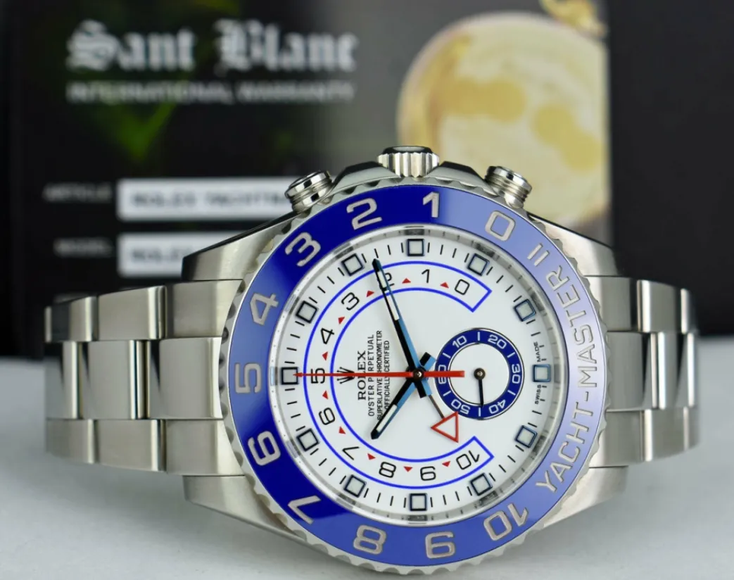 rolex_mm_stainless_steel__6-68.webp Yachting Professional Watches | Sports Watches | Sant Blanc ROLEX 44mm Stainless Steel Yachtmaster II White Dial Blue Hands Model 116680