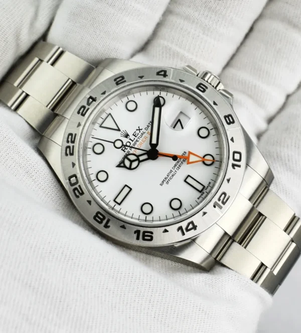 Sports Watches | Field Professional Watches | Sant Blanc ROLEX 42mm Stainless Steel Explorer II White Dial Model 216570
