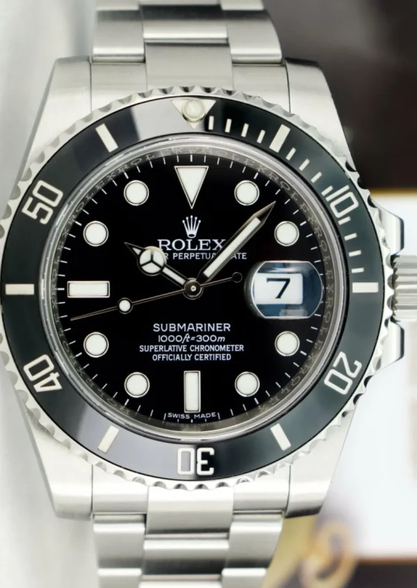 Diving Professional Watches | Sports Watches | Sant Blanc ROLEX 40mm Stainless Steel Submariner Black Dial Ceramic Bezel Model 116610LN