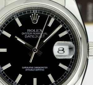 Men's Watches | Dress Watches | Sant Blanc ROLEX 36mm Stainless Steel DateJust Black Index Dial Oyster Band Model 116200