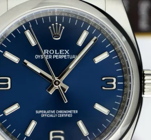 Men's Watches | Dress Watches | Sant Blanc ROLEX 36mm Stainless Steel Oyster Perpetual Blue Arabic Model 116000