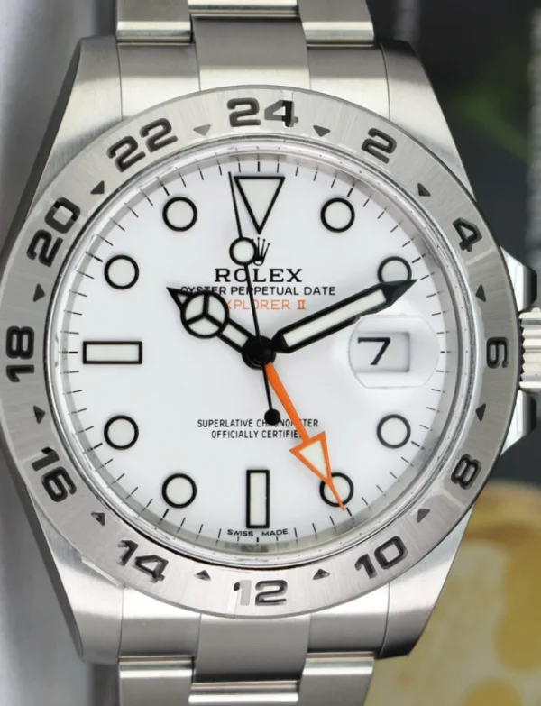 Sports Watches | Field Professional Watches | Sant Blanc ROLEX 42mm Stainless Steel Explorer II White Dial Model 216570