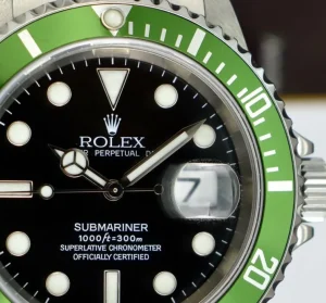 Diving Professional Watches | Sant Blanc ROLEX 40mm Stainless Submariner Black Dial Green Bezel Kermit Model 16610