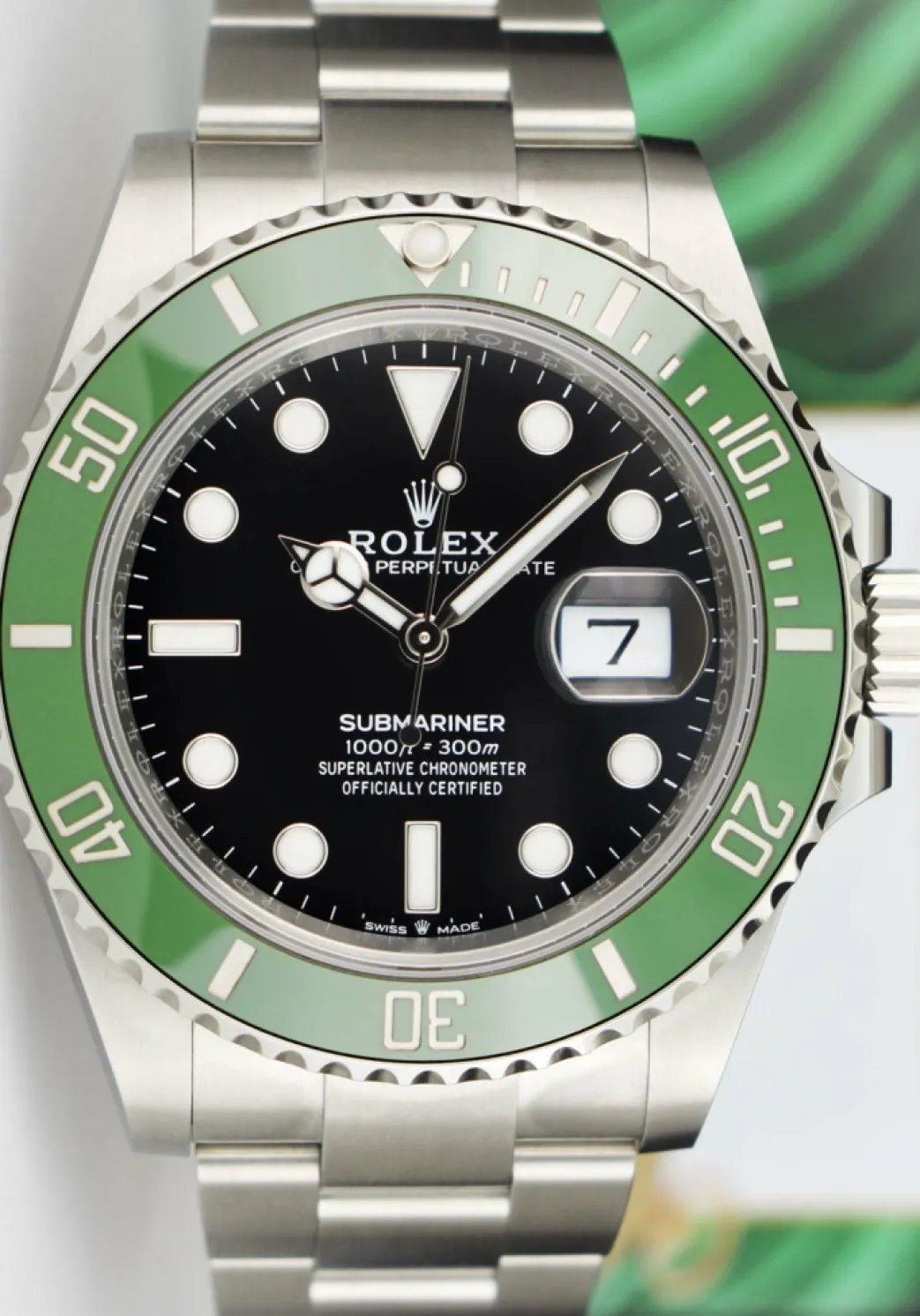 rolex_mm_stainless_submar_2.webp Diving Professional Watches | Sant Blanc ROLEX 41mm Stainless Submariner MK 2 Green Bezel "Kermit" Model 126610LV