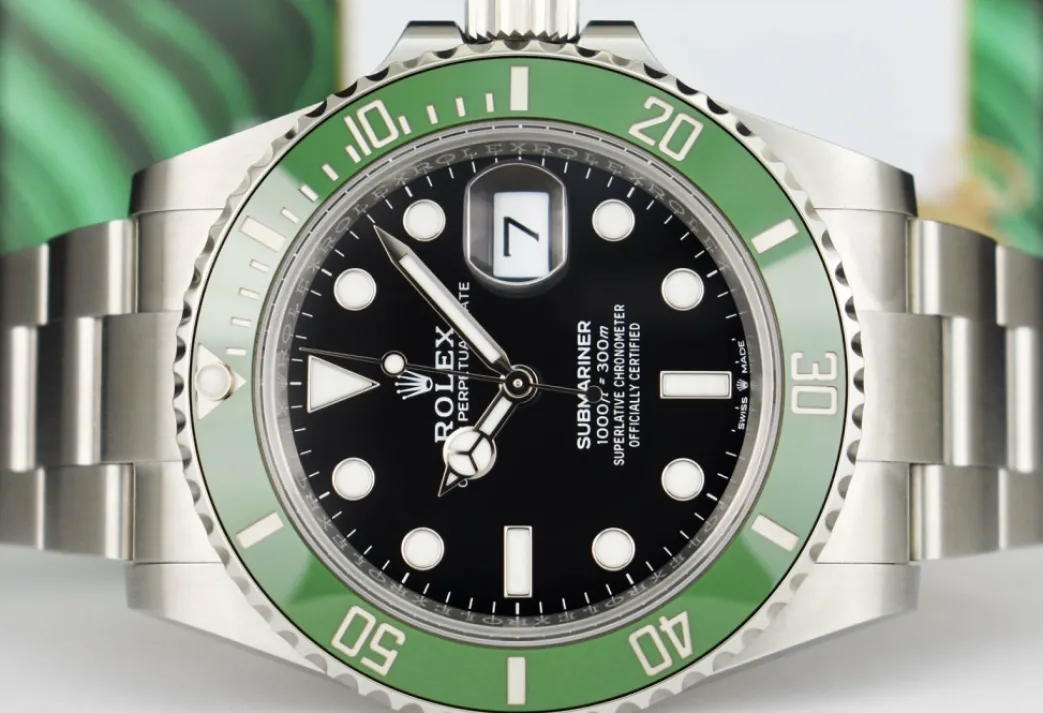 rolex_mm_stainless_submar_5.webp Diving Professional Watches | Sant Blanc ROLEX 41mm Stainless Submariner MK 2 Green Bezel "Kermit" Model 126610LV