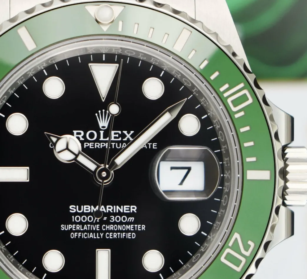 rolex_mm_stainless_submar_6.webp Diving Professional Watches | Sant Blanc ROLEX 41mm Stainless Submariner MK 2 Green Bezel "Kermit" Model 126610LV