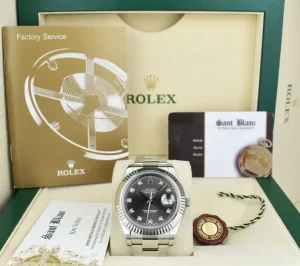 Dress Watches | Sant Blanc ROLEX 41mm White Gold & SS DateJust II Rhodium Diamond Dial 116334