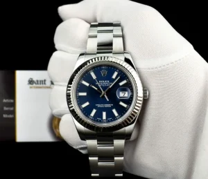 Men's Watches | Dress Watches | Sant Blanc ROLEX 41mm White Gold & Stainless Steel DateJust II Blue Index Dial Model 116334