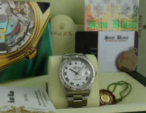 Men's Watches | Dress Watches | Sant Blanc Rolex 36mm White Gold & Stainless Steel Turn-O-Graph White Roman Dial Model 16264
