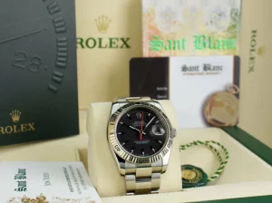 Men's Watches | Dress Watches | Sant Blanc Rolex 36mm White Gold & Stainless Steel Turn-O-Graph Thunderbird Black Dial Model 116264
