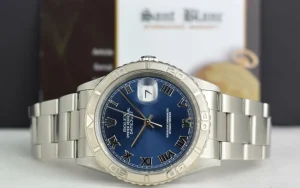 Men's Watches | Dress Watches | Sant Blanc Rolex 36mm White Gold & Stainless Steel Turn-O-Graph Blue Roman Dial Model 16264
