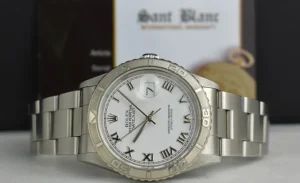 Men's Watches | Dress Watches | Sant Blanc Rolex 36mm White Gold & Stainless Steel Turn-O-Graph White Roman Dial Model 16264