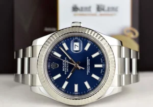 Men's Watches | Dress Watches | Sant Blanc ROLEX 41mm White Gold & Stainless Steel DateJust II Blue Index Dial Model 116334