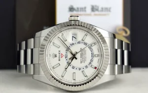 Pilots Classic Watches | Men's Watches | Sant Blanc ROLEX 42mm White Gold & Stainless Steel Sky Dweller White Index Dial Model 326934