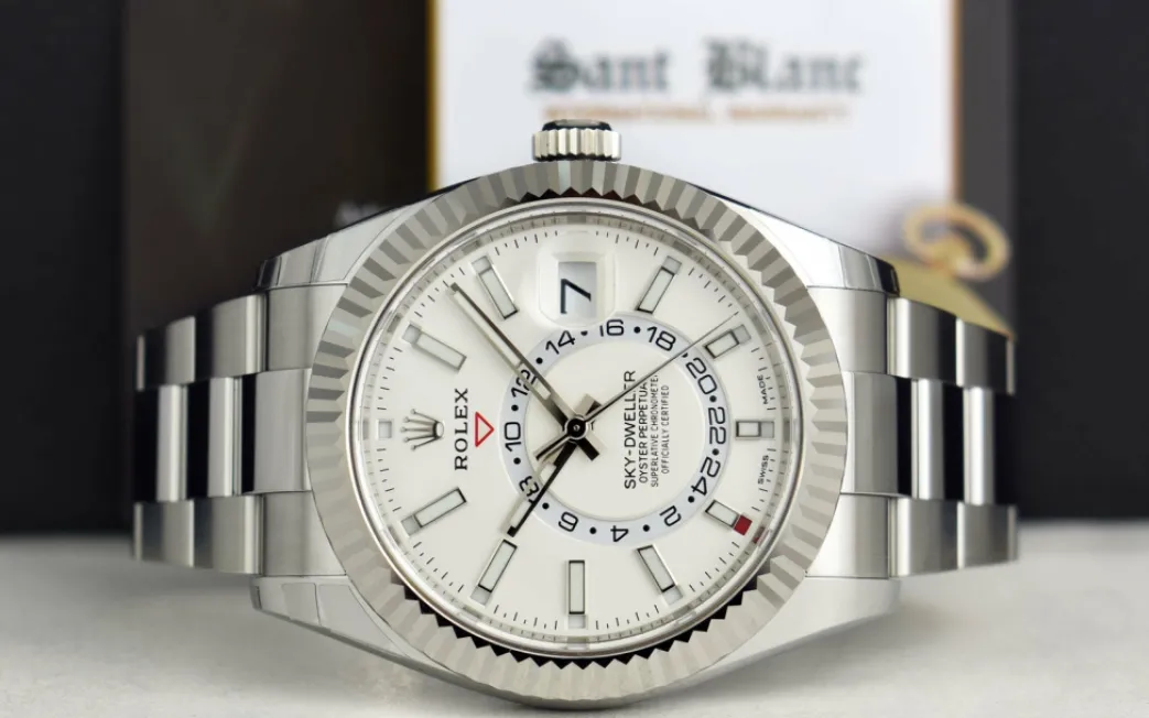 rolex_mm_white_gold__stai_3-7.webp Pilots Classic Watches | Men's Watches | Sant Blanc ROLEX 42mm White Gold & Stainless Sky Dweller White Index Dial Card Model 326934