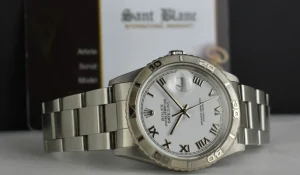 Men's Watches | Dress Watches | Sant Blanc Rolex 36mm White Gold & Stainless Steel Turn-O-Graph White Roman Dial Model 16264