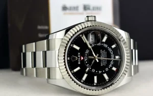 Pilots Classic Watches | Men's Watches | Sant Blanc ROLEX 42mm White Gold & Stainless Sky Dweller Black Index Dial Card Model 326934