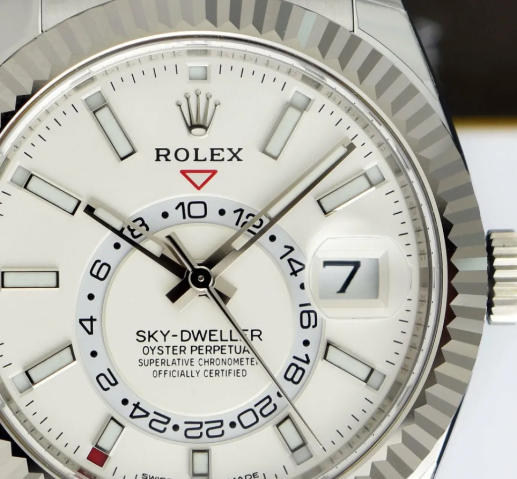 rolex_mm_white_gold__stai_7-3.webp Pilots Classic Watches | Men's Watches | Sant Blanc ROLEX 42mm White Gold & Stainless Steel Sky Dweller White Index Dial Model 326934