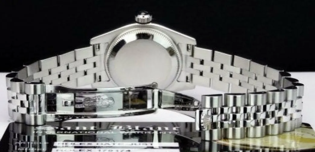 rolex_mm_white_gold__stai_8.webp Ladies Watches | Dress Watches | Sant Blanc ROLEX 26mm White Gold & Stainless Steel Datejust Silver Index Dial Model 179174