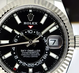 Pilots Classic Watches | Men's Watches | Sant Blanc ROLEX 42mm White Gold & Stainless Sky Dweller Black Index Dial Card Model 326934