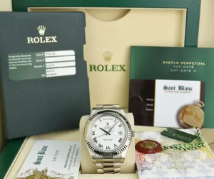 President Dress Watches | Sant Blanc ROLEX 41mm White Gold Day Date II President White Roman Model 218239