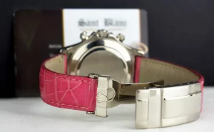 Men's Watches | Racing Professional Watches | Sant Blanc ROLEX 40mm White Gold Daytona Tahitian Mother of Pearl Roman Pink Strap Model 116519