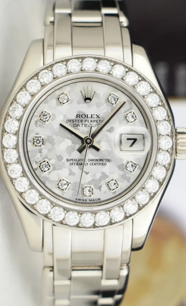 Dress Watches | Sant Blanc ROLEX 29mm White Gold PearlMaster White Gold Crystal Diamond Model 80299