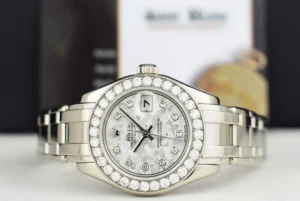 Dress Watches | Sant Blanc ROLEX 29mm White Gold PearlMaster White Gold Crystal Diamond Model 80299
