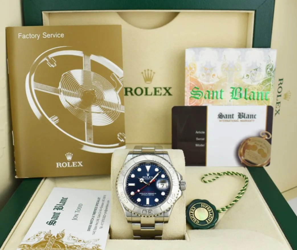 rolex_platinum__stainless_0-1.webp Yachting Professional Watches | Sant Blanc Rolex Platinum & Stainless Steel Yachtmaster 40 Blue Dial Model 116622