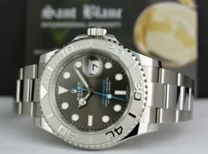 Yachting Professional Watches | Men's Watches | Sant Blanc ROLEX Platinum & Stainless Steel Yachtmaster Rhodium Dial Model 116622