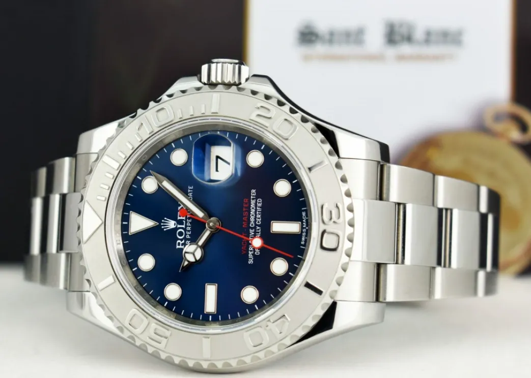 rolex_platinum__stainless_3-1.webp Yachting Professional Watches | Sant Blanc Rolex Platinum & Stainless Steel Yachtmaster 40 Blue Dial Model 116622