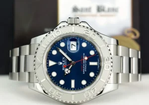 Yachting Professional Watches | Sant Blanc Rolex Platinum & Stainless Steel Yachtmaster 40 Blue Dial Model 116622