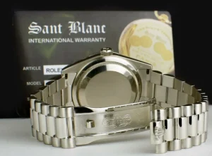 Men's Watches | President Dress Watches | Sant Blanc ROLEX Platinum President Day Date 36 Rhodium Roman Dial Fat Buckle Model 118206