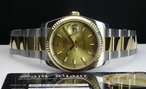 Dress Watches | Sant Blanc ROLEX Rehaut 18kt Gold & Stainless Steel DateJust 36mm Champagne Index Model 116233