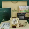 Racing Professional Watches | Sant Blanc ROLEX Rehaut 18kt Gold Daytona White Diamond Dial Burgundy Strap Model 116518