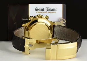 Sports Watches | Men's Watches | Sant Blanc ROLEX Rehaut 18kt Gold Daytona Black Diamond Black Strap w/Box and Boxes Model 116518