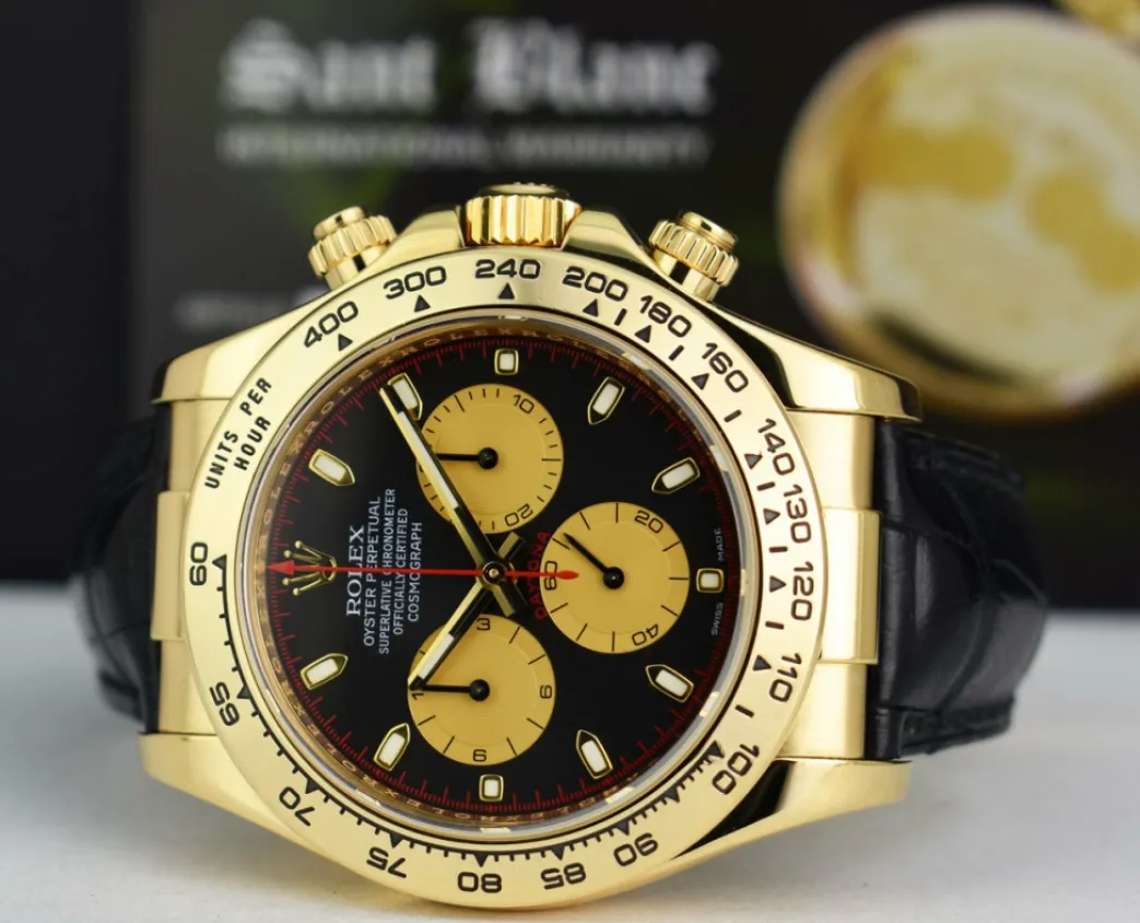 rolex_rehaut_kt_gold_dayt_5-2.webp Sports Watches | Racing Professional Watches | Sant Blanc ROLEX Rehaut 18kt Gold Daytona Black Paul Newman Black Crocodile Strap Model 116518
