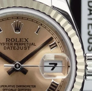 Ladies Watches | Dress Watches | Sant Blanc ROLEX REHAUT Ladies 26mm White Gold & Stainless Steel Datejust Rose Roman Dial Model 179174