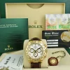 Racing Professional Watches | Sant Blanc ROLEX Rehaut Mens 18kt Gold Daytona White Diamond Dial Brown Strap Model 116518