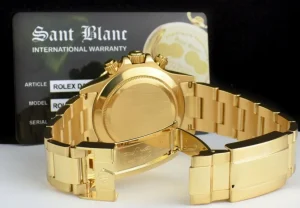 Sports Watches | Racing Professional Watches | Sant Blanc ROLEX Rehaut Mens 18kt Yellow Gold Daytona Blue Race Arabic Dial Model 116528