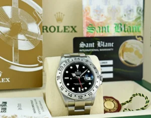 Sports Watches | Men's Watches | Sant Blanc ROLEX Rehaut Mens 40mm Stainless Steel Explorer II Black Index Dial Model 16570