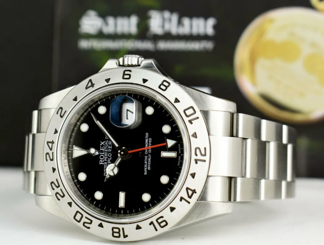 rolex_rehaut_mens_mm_stai_5.webp Sports Watches | Men's Watches | Sant Blanc ROLEX Rehaut Mens 40mm Stainless Steel Explorer II Black Index Dial Model 16570